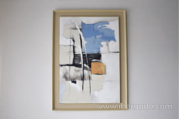 Cuadro Abstracto Textura I Azul Marco Lino (110x150)