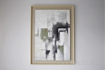 Cuadro Abstracto Textura I Verde Marco Lino (110x150)