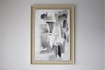 Cuadro Abstracto Textura II Verde Marco Lino (110x150)