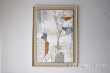 Cuadro Abstracto Textura II Ocres Marco Lino (110x150)