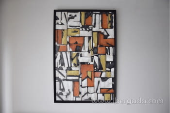 Cuadro Abstracto Laberinto I Marco Negro (100x150)