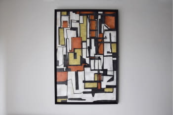 Cuadro Abstracto Laberinto II Marco Negro (100x150)