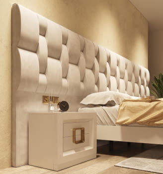 Mesita MX63 2 Cajones Crema/Oro (60x40X50)