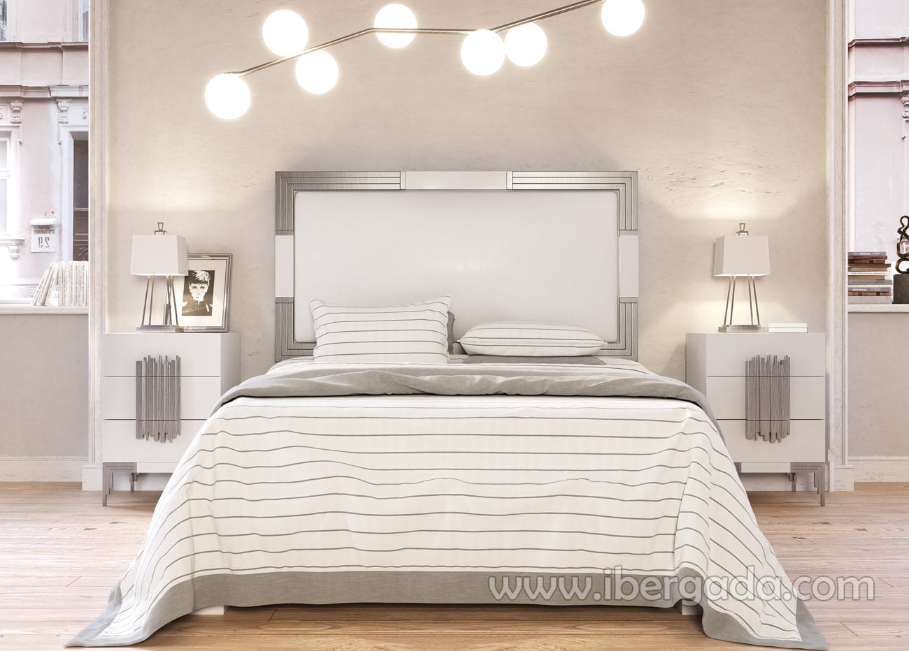Mesita MX82 3 Cajones Blanca/Plata (55x40X80)-2