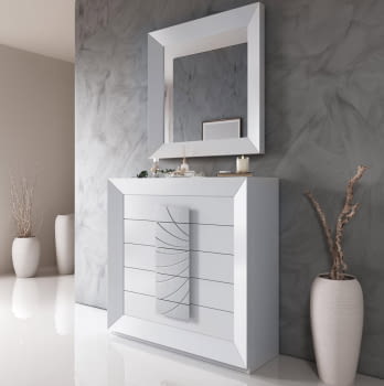 Comoda MX61 5 Cajones Blanca/Plata (120x40X117)