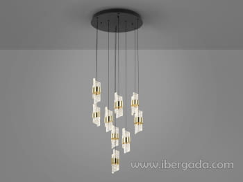 Lampara Iliada Negro/Oro 9L (53x53)-3