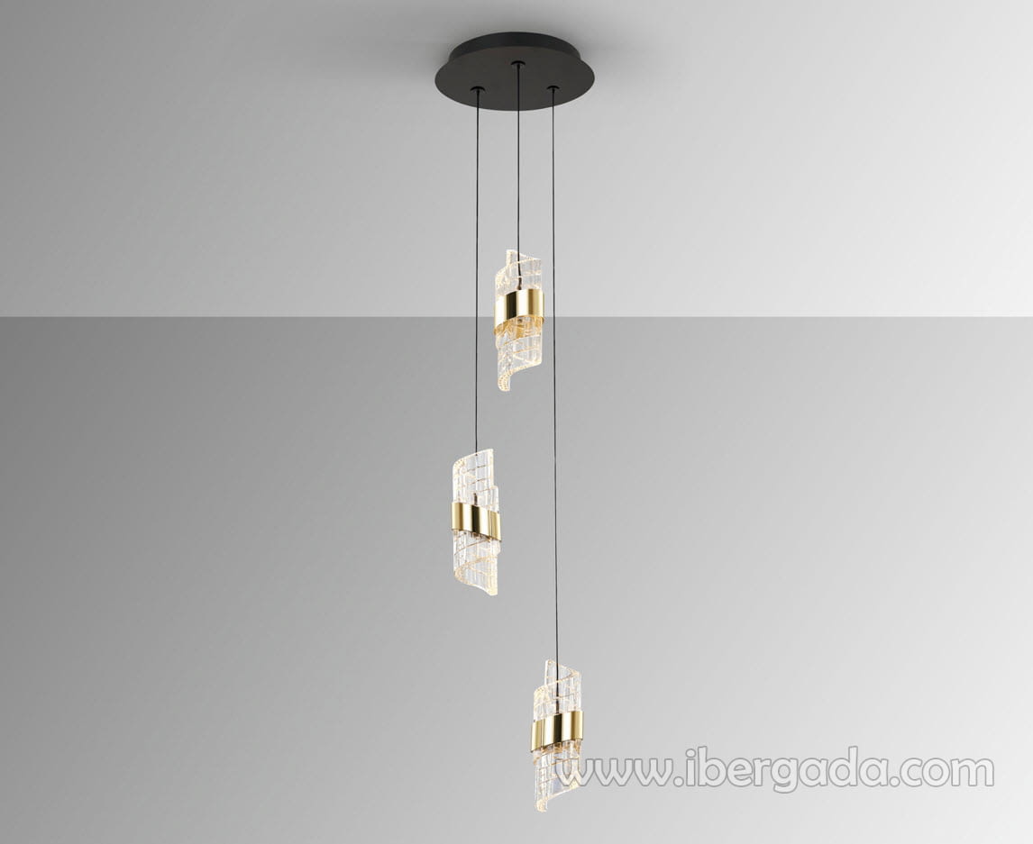 Lampara Iliada Negro/Oro 3L (25x25)-3