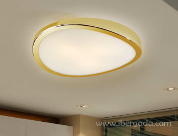 Plafón Leda Oro 3L (48x48x10)