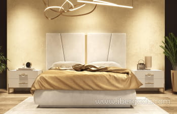 Mesita BD10 2 Cajones Blanca/Oro (60x40X55)-2