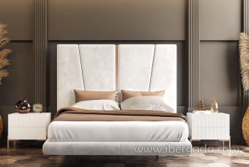 Mesita BD12 2 Cajones Blanca/Cobre (60x40X55)-2