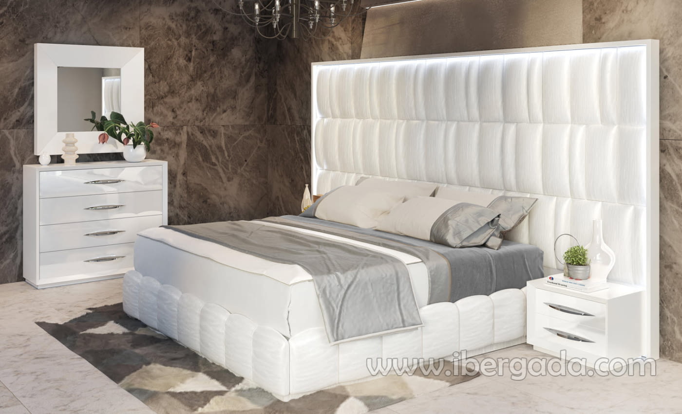 Mesita BD14 2 Cajones Blanco/Cromo (60x40X44)-1