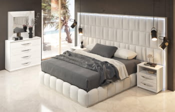 Mesita BD15 2 Cajones 1 Hueco Blanco/Cromo (60x40X64)