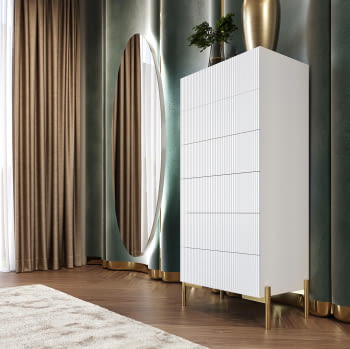 Sinfonier BD13 6 Cajones Blanco/Oro (60x40X135)