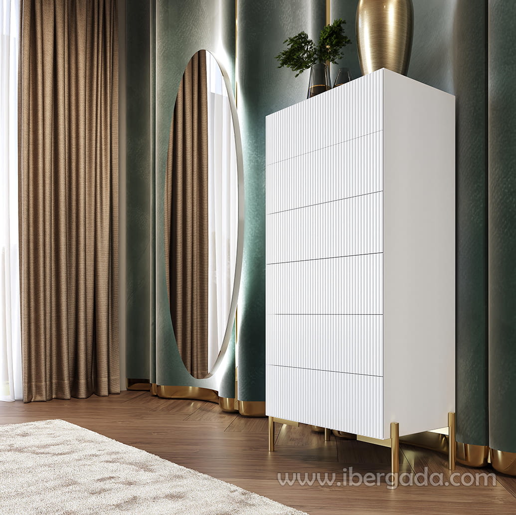 Sinfonier BD13 6 Cajones Blanco/Oro (60x40X135)-1