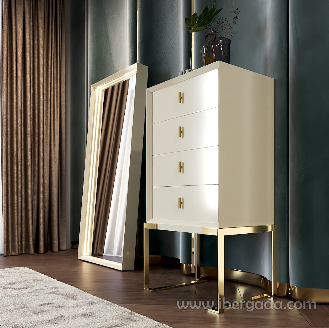Sinfonier BD18 4 Cajones Blanco/Oro (60x40X120)-1