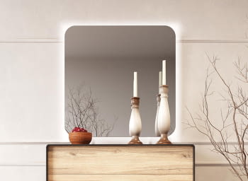 Espejo Cuadrado Lacado luz LED (100x100)