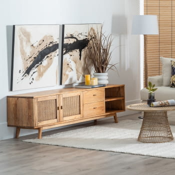 Mueble TV Madera Mindi (180x43x52)