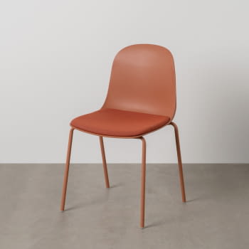 Silla Polipropileno/Metal Caldera con cojín uso exterior (50x53x85)