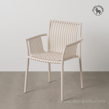 Silla Polipropileno Beige uso exterior (59x56,5x83)