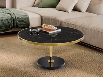 Mesa de Centro Dekala Negr/Oro (90x90)