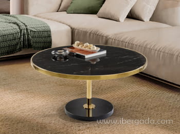 Mesa de Centro Dekala Negr/Oro (90x90)