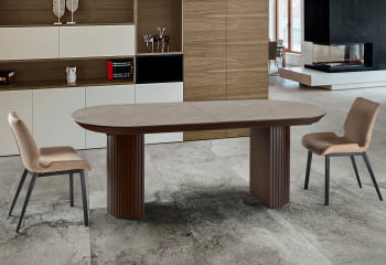 Mesa de Comedor Extensible Irati Piedra/Marrón (206/283x 103)