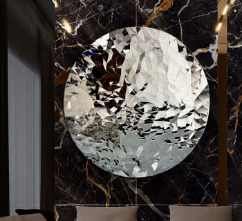 Cuadro Bajorrelieve Polyedric Acero/Cromado (100x100)