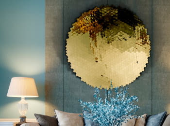Cuadro Bajorrelieve Matrix Acero/Dorado (100x100)