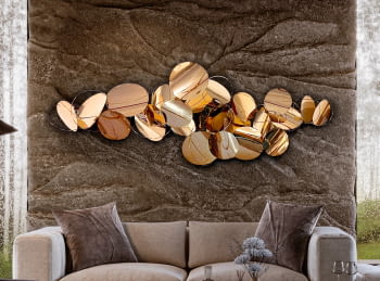 Cuadro Bajorrelieve Serenity Acero/Oro Rosa (70x182)