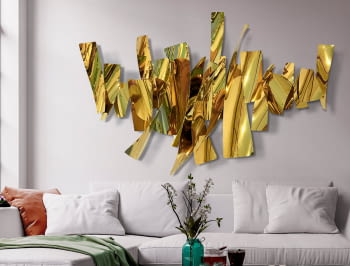 Cuadro Bajorrelieve Fracture Acero/Dorado (116x182)