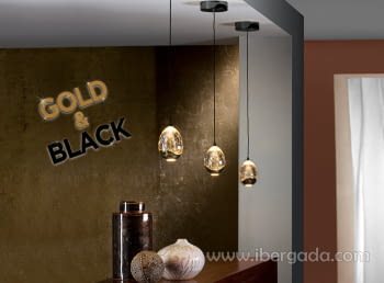 Colgante Rocio 1L Negro/Oro