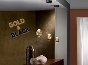 Colgante Rocio 1L Negro/Oro