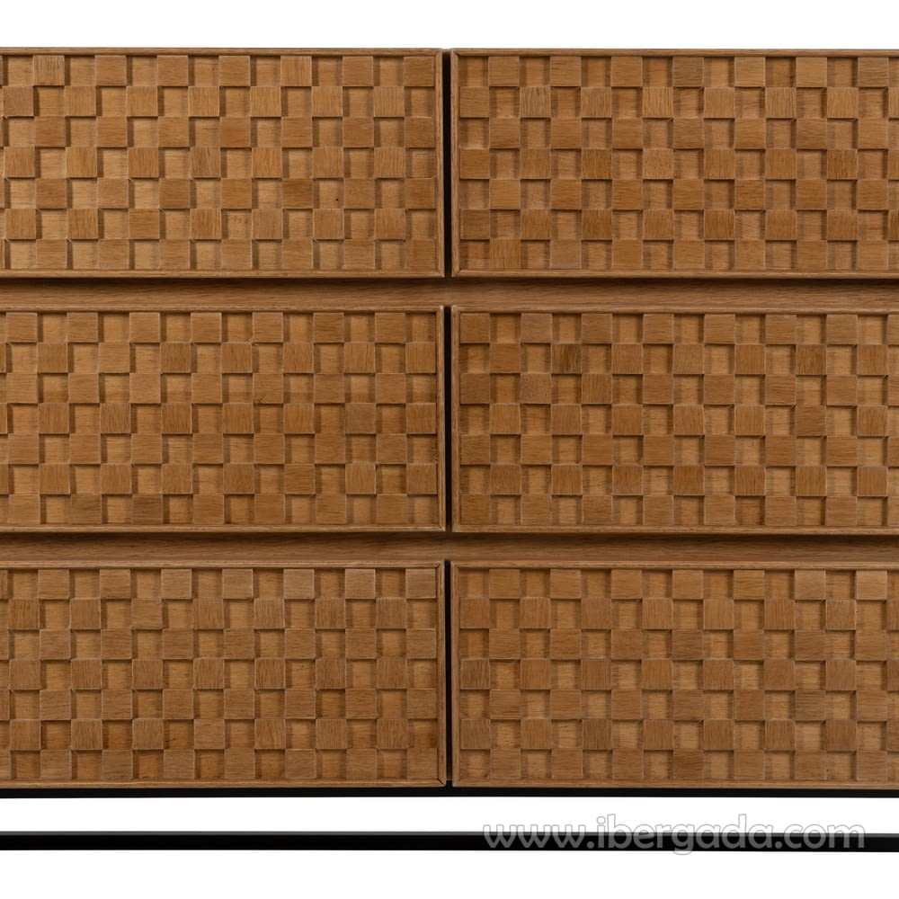 Comoda Madera/Metal 6 cajones (118x42x77)-4