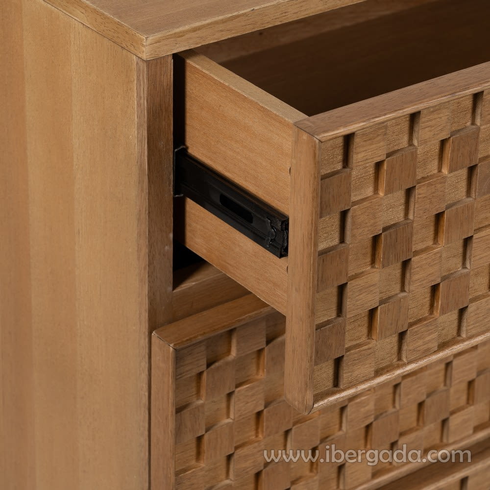 Comoda Madera/Metal 6 cajones (118x42x77)-6