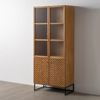 Vitrina Madera/Metal 4 puertas (84,5x42,5x198)
