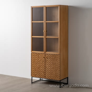 Vitrina Madera/Metal 4 puertas (84,5x42,5x198)