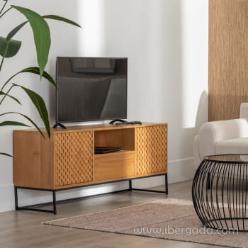 Mueble TV Madera/Metal 2 puertas 1 cajón 1 hueco (148x40x60,5)-2