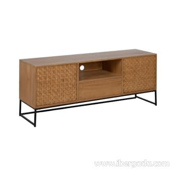 Mueble TV Madera/Metal 2 puertas 1 cajón 1 hueco (148x40x60,5)-3