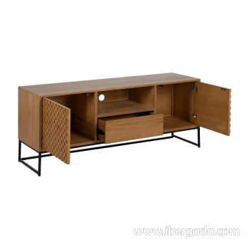 Mueble TV Madera/Metal 2 puertas 1 cajón 1 hueco (148x40x60,5)-4