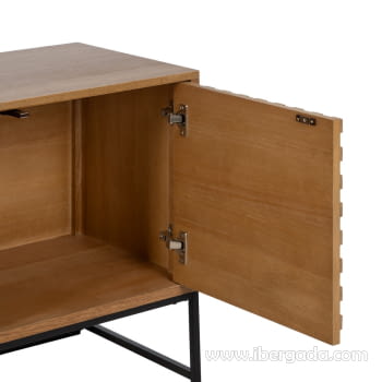 Mueble TV Madera/Metal 2 puertas 1 cajón 1 hueco (148x40x60,5)-6
