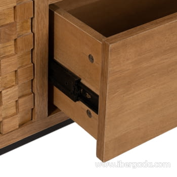 Mueble TV Madera/Metal 2 puertas 1 cajón 1 hueco (148x40x60,5)-9