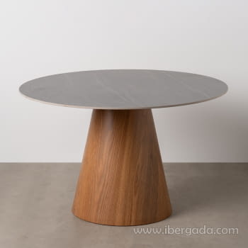 Mesa Comedor Cerámica Negra/Metal (120x120x75)