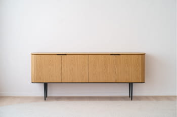 Mueble Aparador Neo Roble Natural/Acero Negro (198x50x80)