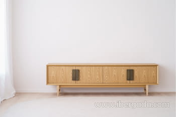 Mueble TV Oia Roble/Acero (200x40x56)
