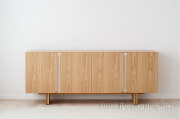 Mueble TV Curva Roble Natural (198x45x52)