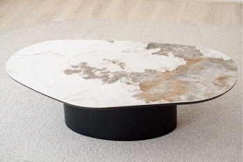 Mesa de Centro Nat Cerámico/Fresno Negro (130x80x35)