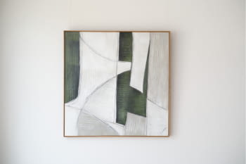 Cuadro Abstracto N.2 Verde/Gris con marco (100x100)