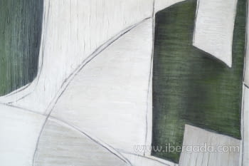 Cuadro Abstracto N.2 Verde/Gris con marco (100x100)-2