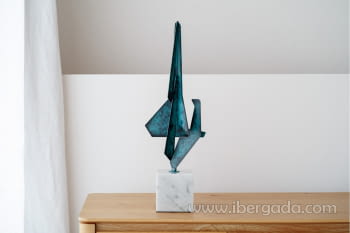 Escultura Abstracción N.1 Verde/Azul (61x20)