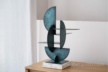 Escultura Abstracción N.3 Verde/Azul (59,5x48)